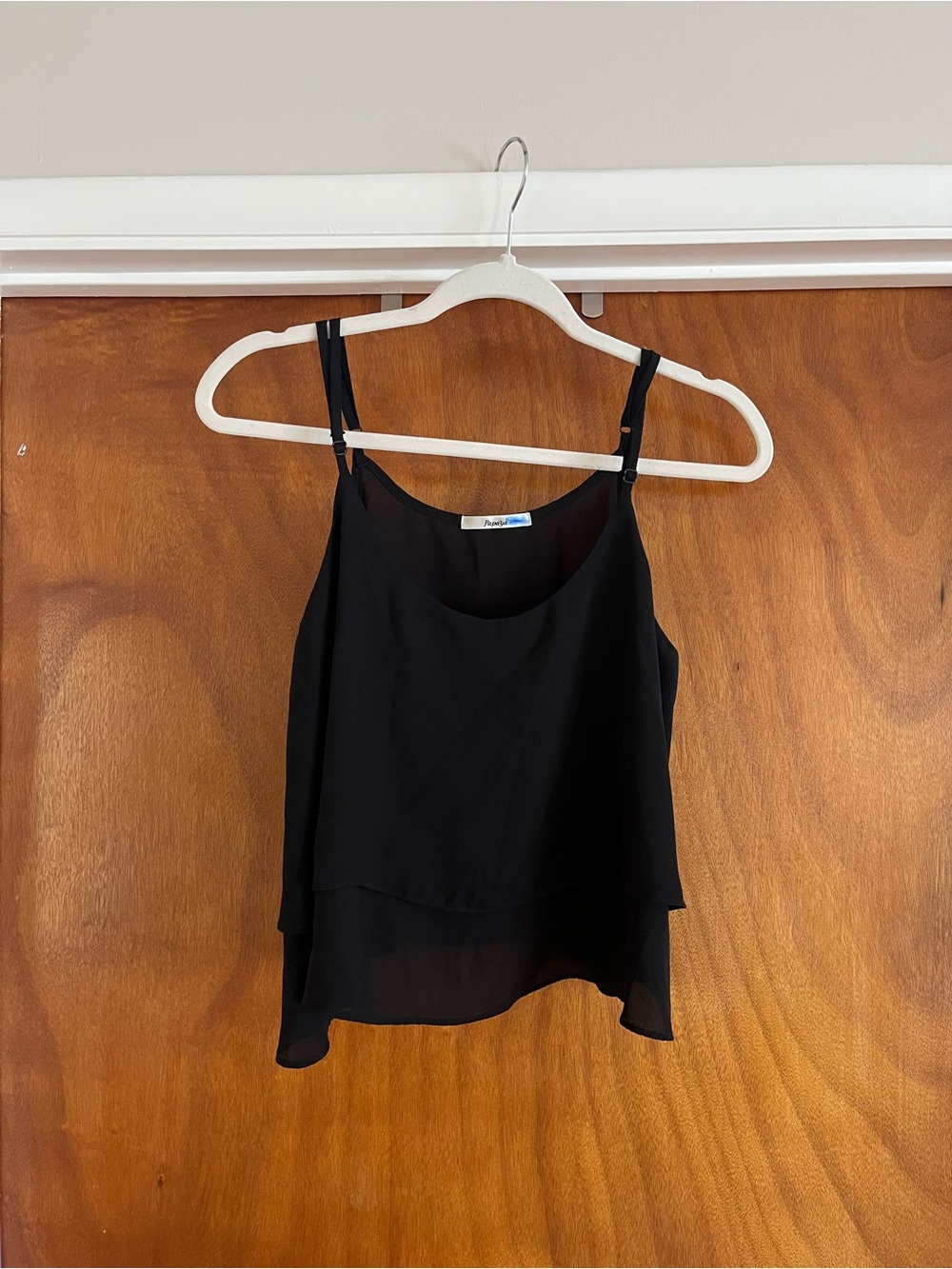 Papaya Black Layered Chiffon Cami Tank